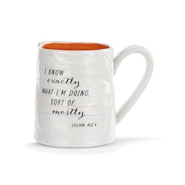 Imagem de DEMDACO Caneca de café de papel de nota para sua bebida matinal favorita, grés de cerâmica de 400 ml, I Know What I'm Doing