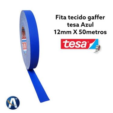 Imagem de Fita Tecido Gaffer Tape Azul 12mmX50m Tesa