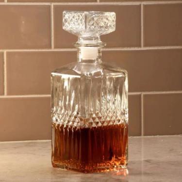 Imagem de Garrafa de Vidro Retrô para Decoração de Whisky   1L Transparente - em