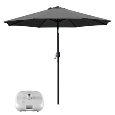 Imagem de Ombrelone 3 metros Com Base Manivela Articulado Maresias Para Piscina Cinza Branco - AMZ