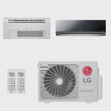 Imagem de Ar-Condicionado Multi Split Inverter LG 18.000 (1x Evap hw Artcool 9.000 + 1x Evap Cassete 1 Via 12.000) Quente/Frio 220V