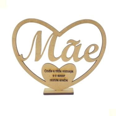 Imagem de Kit 30 Lembrancinha Centro De Mesa Dia Das Mães Coração Mdf