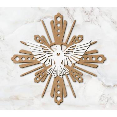 Imagem de Quadro Placa Decoração Divino Espirito Santo Mdf Religião Igreja