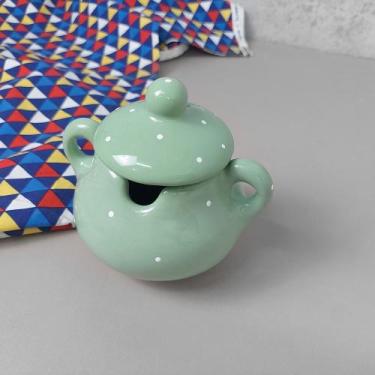 Imagem de Açucareiro porcelana Verde poá - Ordalha