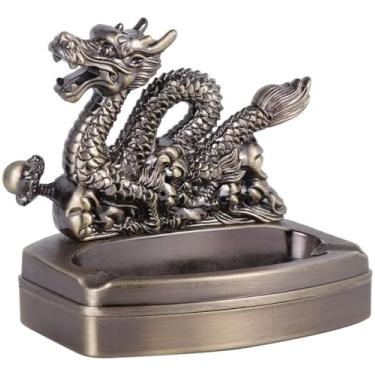 Imagem de Cinzeiro para homens fumantes cinzeiro criatividade modelagem animal multifuncional retrô estilo vintage metal para decoração de mesa de escritório em casa