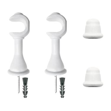 Imagem de Kit Varão de Madeira Para Cortina Simples 2,00 Metros 19mm com Ponteira e Suporte