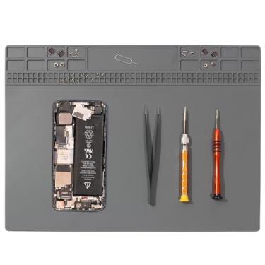 Imagem de Tapete de silicone resistente ao calor, tapete de solda magnético para celular, computador, pistola de calor, ferro de solda, estação de solda, SM17001, Cinza, 350x250x4mm