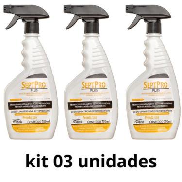 Imagem de Kit 03 - Desinf Hosp Septpro Spray 750ml Quaternário Amônio - Prolink