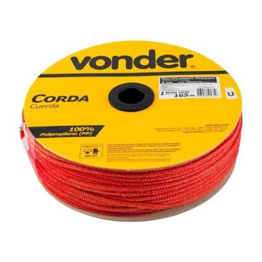 Imagem de Corda multifilamento trançada 6mm x 165m vermelha vonder