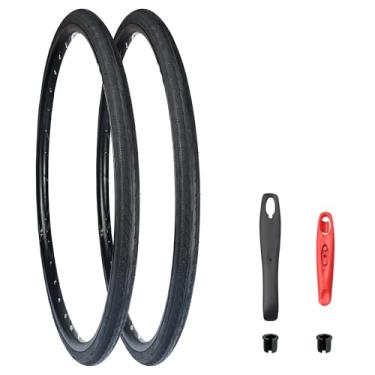 Imagem de BALINGE Pacote com 2 pneus de bicicleta de estrada 700C 700 * 32C pneu de substituição para bicicleta, pneus de substituição de cascalho dobráveis para bicicleta, resistente ao desgaste, pacote com 2