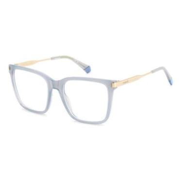 Imagem de Armação De Óculos Polaroid Pld D528 Mvu 53 Azul Brilho-Feminino