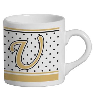 Imagem de Caneca Small Alfabeto Poá Branco 180ml - Cerâmica Regina