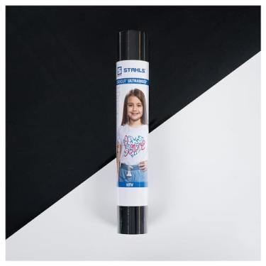 Imagem de Stahls' Vinil De Transferência Térmica Htv Ultraweed Com Corte Cad-Cut 29 Cm Largura, Compatível Cortadores Profissionais E Artesanais. Fácil Cortar Remover Ervas Daninhas. (Preto, Rolo 1,8 M)