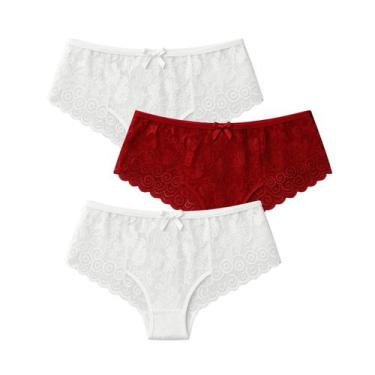 Imagem de Calcinhas Em Renda Antialérgica Plus Size Kit 3 unidades - SollBella S