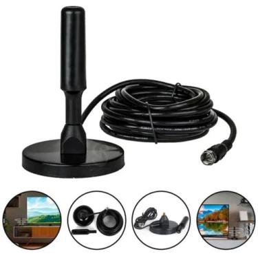 Imagem de Antena Digital 5 metros interna Sinal TV HDTV Base Imã Externo a prova