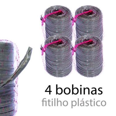 Imagem de Rolos de fitilho de amarração, com 04 unidades corda plastica, barbant