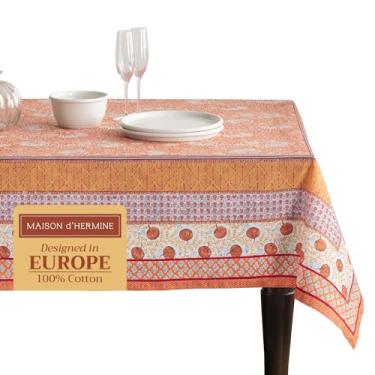 Imagem de Maison d' Hermine Toalha de mesa quadrada 100% algodão 152 x 152 cm, reutilizável, decorativa, uso diário para sala de jantar, fazenda, casa, festa, festa e casamento - Festival da colheita