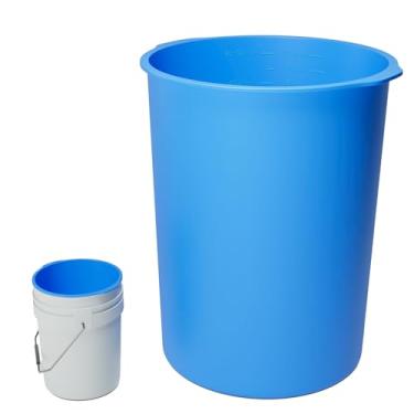 Imagem de Forro de balde de 5 galões de borracha reutilizável para mistura de concreto, tinta fina, argamassa, argamassa e cimento, com medidas graduadas (azul)