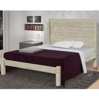 Imagem de Cama Casal Extensível Livia 100% Mdf E Estrado 100% Madeira Carmolar Artico