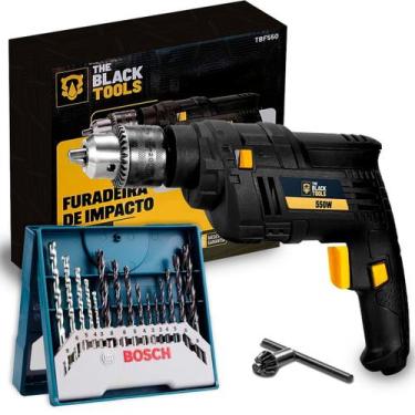 Imagem de Furadeira Com Impacto 550w 3/8 10mm Com Kit X-line Bosch - The Black T
