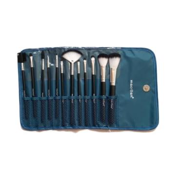 Imagem de Conjunto 12 Pincéis Maquiagem Macrilan com Necessaire (Verde)