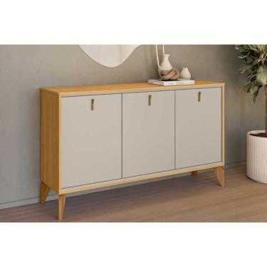 Imagem de Buffet de Sala Jantar Aura c/ 3 Portas Tauari/Off White Fosco - Linea Brasil