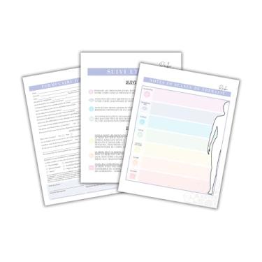 Imagem de French Reiki Intake Forms, Aftercare, Consentimento, Session Notes Healing Bundle Chakra Grid Distant Sessions | Pacote com 75, 25 de cada 5 formulários | Instruções Histórico de assinatura do cliente
