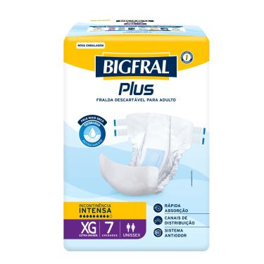 Imagem de Fralda Adulto Bigfral Plus XG Unissex 7 Unidades