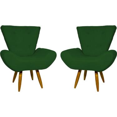 Imagem de Kit 2 Poltronas Decorativa Para Sala Recepção Manicure Consultório Escritório Emilia Suede