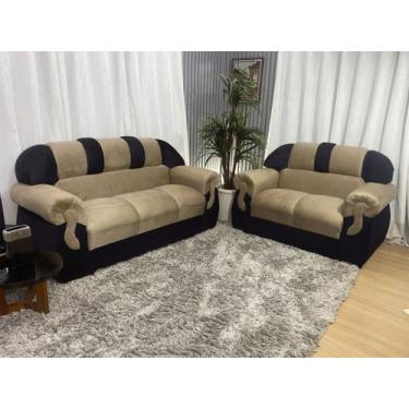 Imagem de Sofá 2 e 3 Lugares Bege com Preto 607/601 Corsa - Alpoim