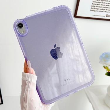 Imagem de UUcovers Capa para Apple iPad Air 11 polegadas M3 (2025)/M2 (2024), capa traseira de TPU macio à prova de choque com glitter, brilhante, flexível, fina, leve, proteção de canto fino, roxo