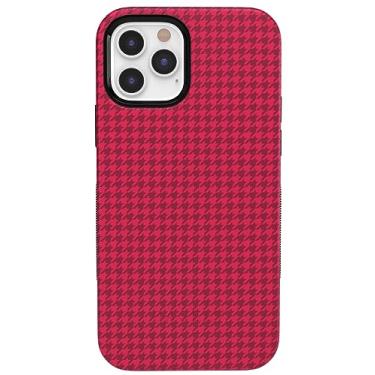 Imagem de Casely Capa para iPhone 12 Pro Max | Mais bem vestida | Pink Houndstooth | Compatível com MagSafe Case
