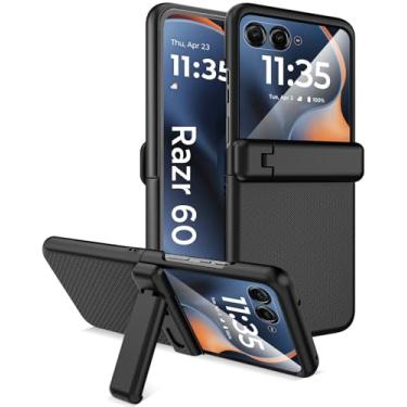 Imagem de Miimall Capa para Motorola Razr 2025 com protetor de tela [suporte invisível] [protetor de dobradiça] capa resistente à prova de choque à prova de choque capa de telefone antiderrapante à prova de