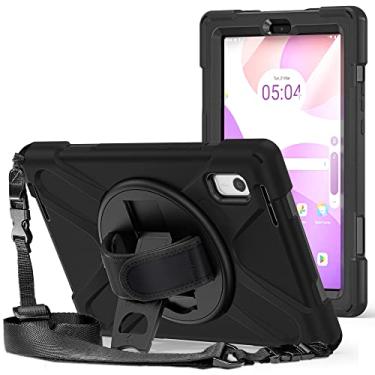 Imagem de FONREST Capa robusta para Lenovo-Tab-M9 (TB-310FU) 2023 com suporte e suporte para caneta, capa de armadura híbrida resistente à prova de choque de 23 cm com alça de mão giratória de 360°, alça de