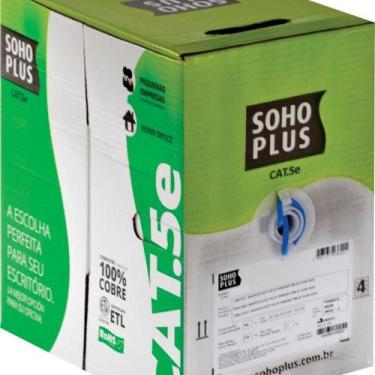 Imagem de Cabo Lan U/utp Cat.5e 24 Awg 4 Pares Cmx Caixa C/ 305 Metros Azul 100%