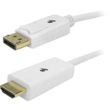 Imagem de Cabo Displayport Para HDMI 2M Com Trava Branco 5+ - POWERTEK