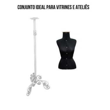 Imagem de Busto Costureira Feminino Preto Tam 38 C/ Pedestal Vintage- Sofisticad