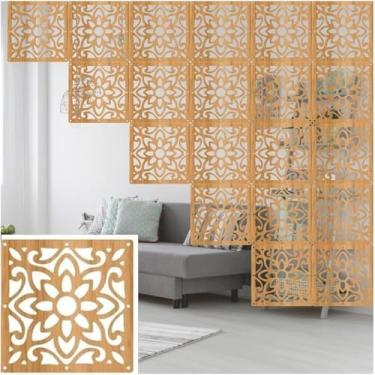 Imagem de Divisor De Quarto à Moda Que Pendura A Tela Ajustada, Decoração Da Sala De Tela Da Privacidade Da Divisória Da Placa Do Madeira-plástico, Para A Sala De Estar, Jantar, Pattern 4, 30PCS