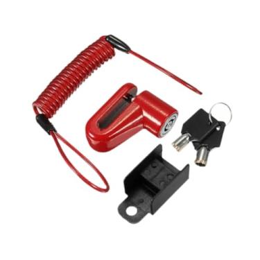 Imagem de IEUDNS Cadeado de freio a disco fácil de usar Trava de segurança para rodas para motocicletas Bicicletas Acessórios, Preto Vermelho