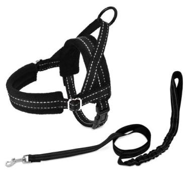 Imagem de Conjunto de arnês e coleira para cães SlowTon No Pull para cães pequen