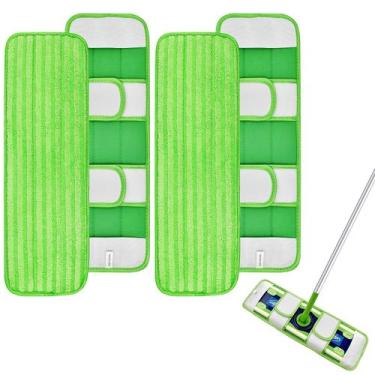 Imagem de Pacote de 4 esfregões de microfibra para esfregões Swiffer XL reutiliz