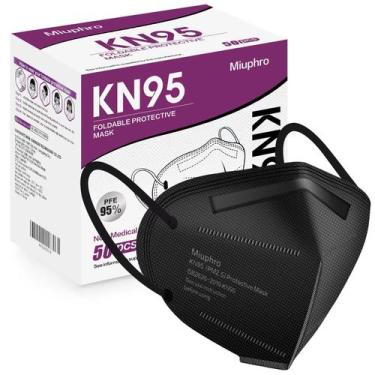 Imagem de Máscara facial Miuphro KN95, respirador descartável, pacote com 50 uni