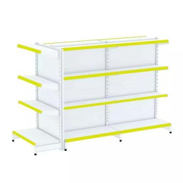 Imagem de Gondola Centro 137 Fit Ate 2 Metros 1 Ponta Branco 20b Pe Amarelo - AM