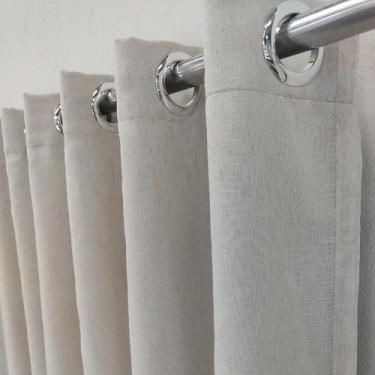 Imagem de Cortina Para Janela Voil Gaze De  Linho Com Forro Blecaute Blackout 3,