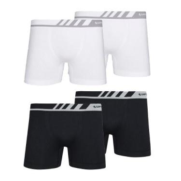 Imagem de Kit 4 cueca kids box infantil microfibra sem costura lupo, G, Preto co