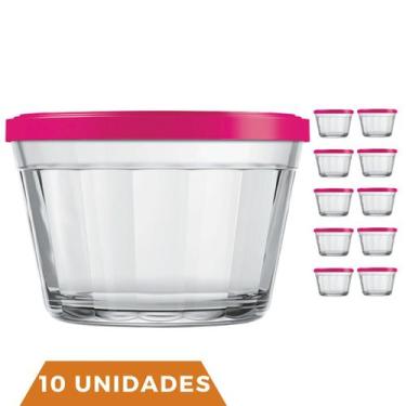 Imagem de 10Potes Americano Vidro Tampa Colorida Alimento 1Litro Nadir - NADIR F