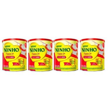 Imagem de Ninho Fases 1+ 800g Kit com 4 latas - Nestlé, Vermelho