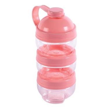 Imagem de Dosador Leite Em Pó Gire E Trave 3 Potes Rosa Azul 465 Ml - Plasútil, 