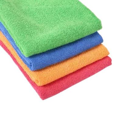 Imagem de Kit 4 Toalha Microfibra Flanela Limpa Seca Pia Banheiro Cozinha 30x30 