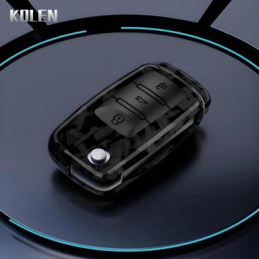 Imagem de Capa De Chave De Carro Em Fibra De Carbono ABS Para VW Volkswagen Polo